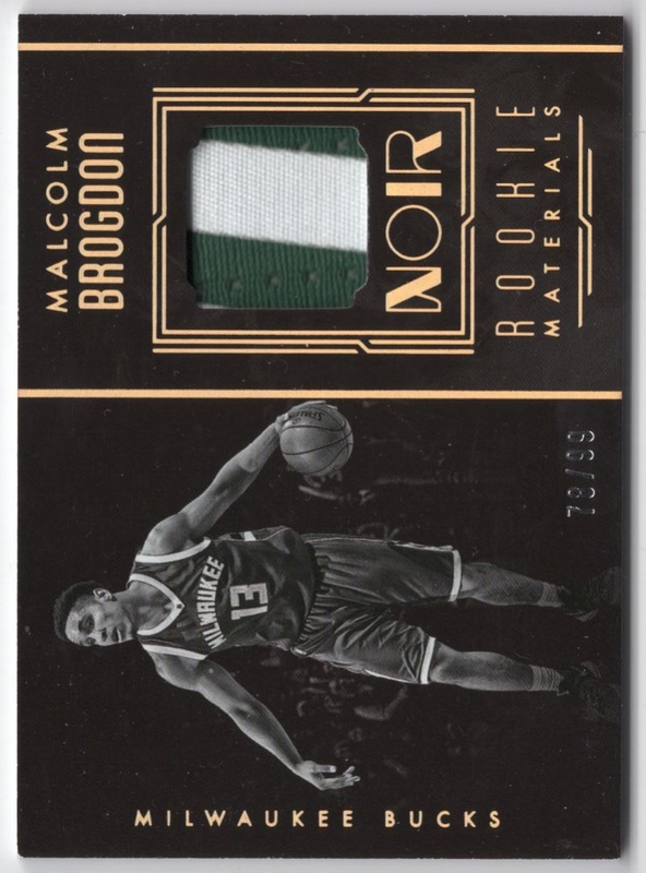 2016-17 Panini Noir - Rookie Materials Black &White Prime #19 - Malcolm Brogdon MEM, SN99 - Milwaukee Bucks