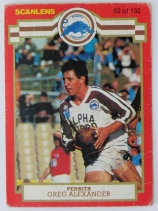 NRL - 1986 Scanlens - #092 Greg Alexander - Penrith Panthers