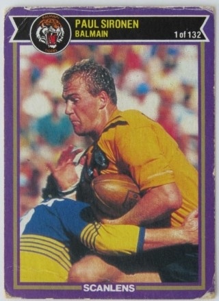 NRL - 1987 Scanlens - #001 Paul Sironen - Balmain Tigers