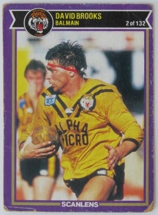 NRL - 1987 Scanlens - #002 David Brooks - Balmain Tigers