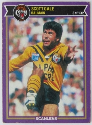NRL - 1987 Scanlens - #003 Scott Gale - Balmain Tigers