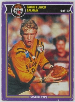 NRL - 1987 Scanlens - #009 Gary Jack - Balmain Tigers