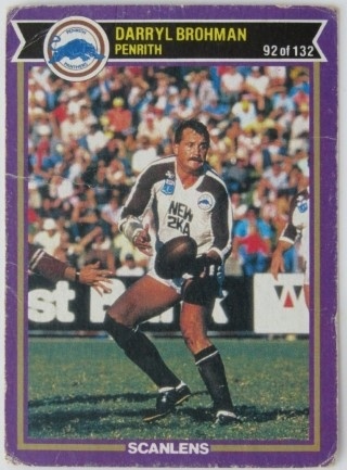 NRL - 1987 Scanlens - #092 Darryl Brohman - Penrith Panthers