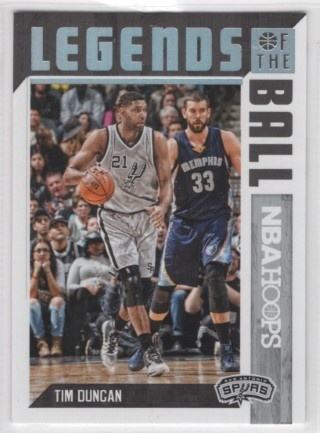 2017-18 Hoops - Legends of the Ball #09 - Tim Duncan - San Antonio Spurs