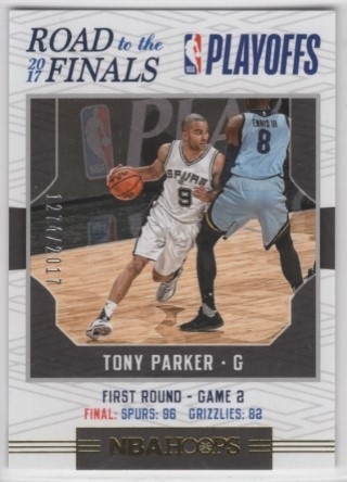 2017-18 Hoops - Road to the Finals #40 - Tony Parker SN2017 - San Antonio Spurs