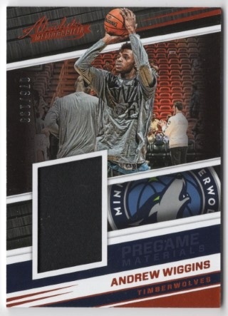 2017-18 Absolute Memorabilia - Pre Game Materials #PG-AWG - Andrew Wiggins MEM, SN199 - Minnesota Timberwolves