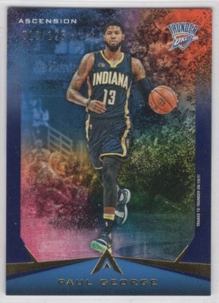 2017-18 Panini Ascension - Blue #021 - Paul George SN125 - OKC Thunder