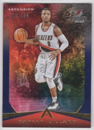 2017-18 Panini Ascension - Blue #024 - Damian Lillard SN125 - Portland Trail Blazers