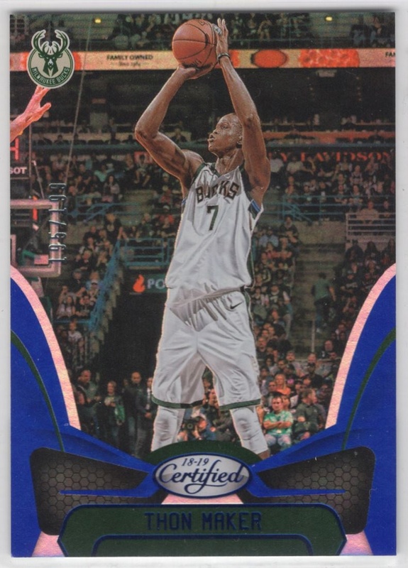2018-19 Panini Certified - Blue #009 - Thon Maker SN199 - Milwaukee Bucks