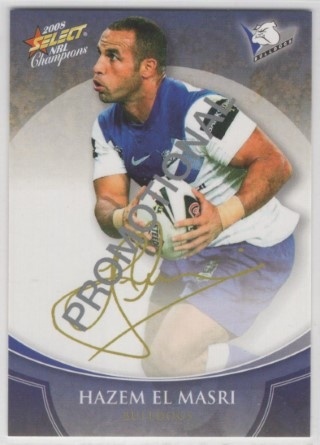NRL - 2008 Select Champions - Promotional Card #FS4 - Hazem El Masri PROMO - Canterbury Bulldogs