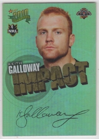 NRL - 2010 Select Champions - Impact Signature Gold #IS61 - Keith Galloway - Wests Tigers