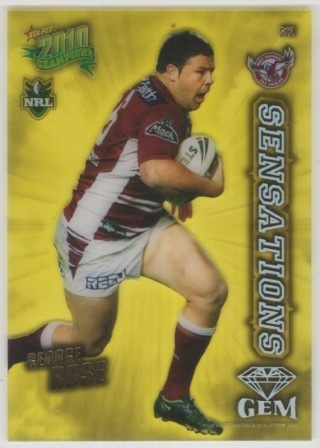 NRL - 2010 Select Champions - Sensation Gems #SG12 - George Rose - Manly Sea Eagles