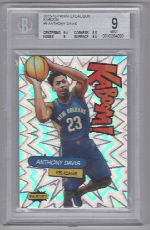 GRADED - 2015-16 Panini Excalibur - Kaboom #06 - Anthony Davis - BGS 9 - New Orleans Pelicans