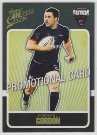NRL - 2009 Select Classic - Promotional Card #128 - Michael Gordon PROMO - Penrith Panthers