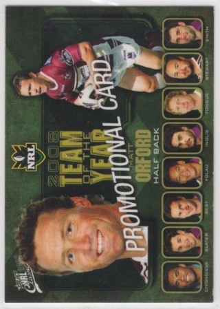 NRL - 2009 Select Classic - Promotional Card #TY5 - Matt Orford PROMO - Manly Sea Eagles