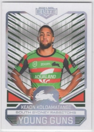 NRL - 2021 Elite - Young Guns #YG23 - Keaon Koloamatangi PR334 - South Sydney Rabbitohs