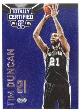 2014-15 Totally Certified - Platinum Blue #109a - Tim Duncan - SN149 - San Antonio Spurs
