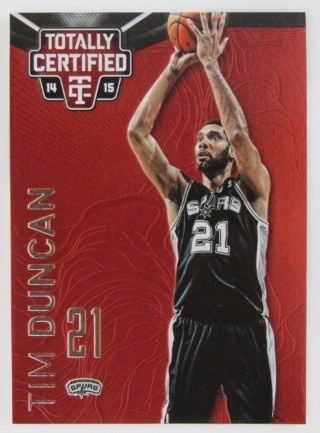 2014-15 Totally Certified - Platinum Red #109a - Tim Duncan - SN279 - San Antonio Spurs