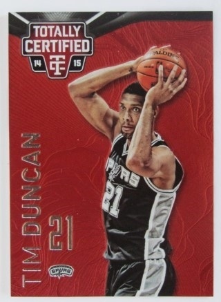 2014-15 Totally Certified - Platinum Red #109b - Tim Duncan - SN279 - San Antonio Spurs