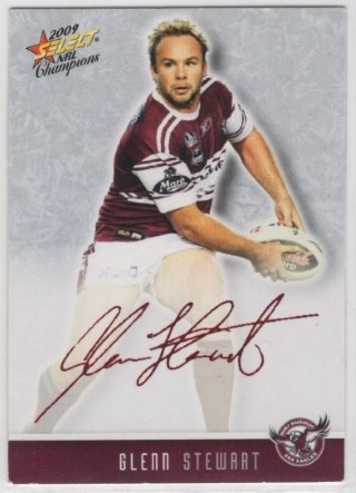 NRL - 2009 Select Champions - Red Foil Signature #FS18 - Glenn Stewart - Manly Sea Eagles