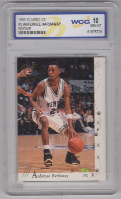 GRADED - 1993-94 Classic Images Four Sport - C3 Gold Crown Cut Lasercut #02 - Anfernee Hardaway ROOKIE - WCG 10 - Memphis Tigers