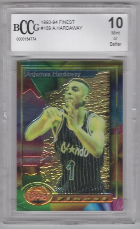 GRADED - 1993-94 Finest - #189 Anfernee Hardaway ROOKIE - BCCG 10 - Orlando Magic