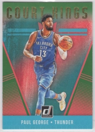 2018-19 Donruss - Court Kings Green Flood #34 - Paul George - OKC Thunder