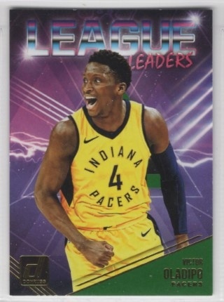2018-19 Donruss - League Leaders Green Flood #04 - Victor Oladipo - Indiana Pacers