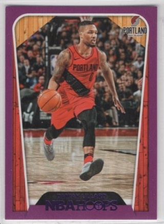 2018-19 Hoops - Purple #284 Tribute - Damian Lillard - Portland Trail Blazers