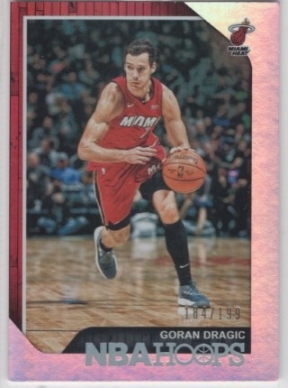 2018-19 Hoops - Silver #167 - Goran Dragic SN199 - Miami Heat