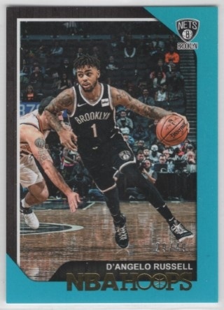 2018-19 Hoops - Teal #098 - D'Angelo Russell SN49 - Brooklyn Nets