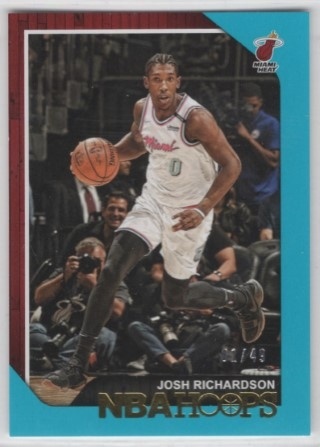 2018-19 Hoops - Teal #197 - Josh Richardson SN49 - Miami Heat
