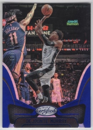 2018-19 Panini Certified - Blue #120 - Dejounte Murray SN199 - San Antonio Spurs