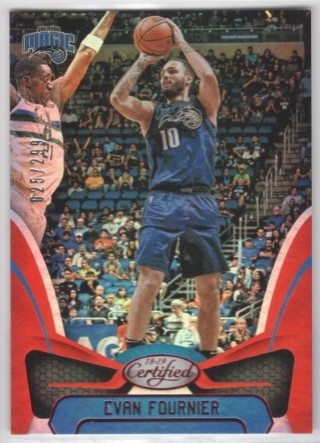 2018-19 Panini Certified - Red #073 - Evan Fournier SN299 - Orlando Magic