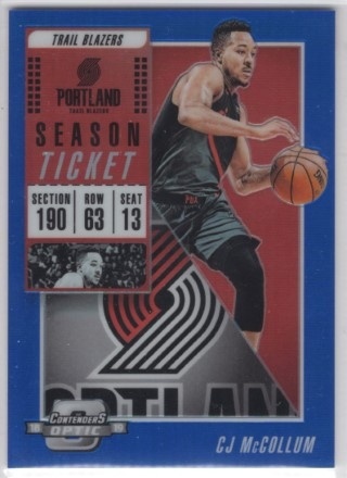 2018-19 Panini Contenders Optic - Blue #031 - CJ McCollum SN99 - Portland Trailblazers