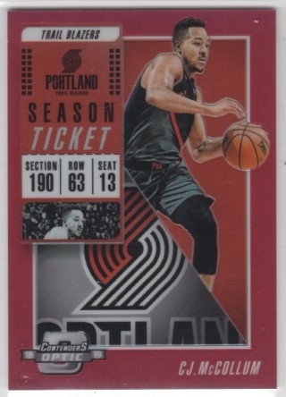 2018-19 Panini Contenders Optic - Red #031 - CJ McCollum - Portland Trailblazers