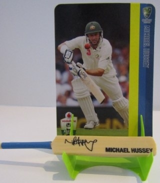 CRICKET - 2010-11 The Ashes Mini Bat & Player Card Collection - #06 Michael Hussey - Australia