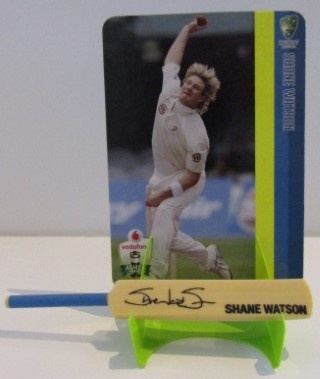 CRICKET - 2010-11 The Ashes Mini Bat & Player Card Collection - #12 Shane Watson - Australia