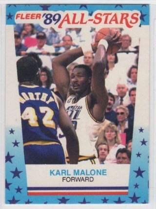 1989-90 Fleer - All Stars Sticker #01 - Karl Malone - Utah Jazz