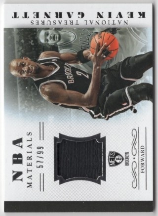 2013-14 Panini National Treasures - NBA Materials #02 - Kevin Garnett MEM, SN99 - Brooklyn Nets