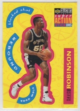 1996-97 Collector's Choice - Super Action Stick-Ums 1 #S24 - David Robinson - San Antonio Spurs