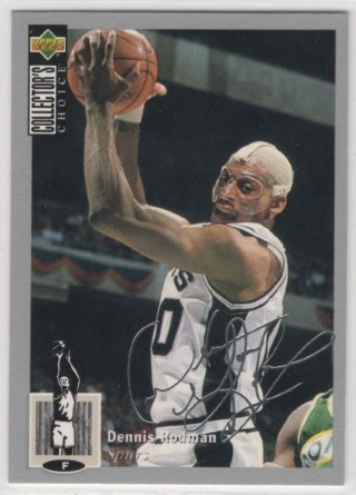 1994-95 Collector's Choice - Silver Signature #010 - Dennis Rodman - San Antonio Spurs