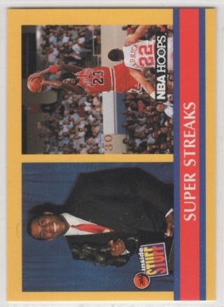 1990-91 Hoops - #385 Super Streaks - Magic Johnson / Michael Jordan - LA Lakers / Chicago Bulls