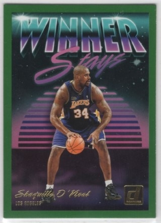 2018-19 Donruss - Winner Stays Green Flood #14 - Shaquille O'Neal - LA Lakers