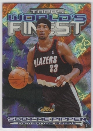 2000-01 Finest - World's Finest #WF5 - Scottie Pippen - Portland Trailblazers