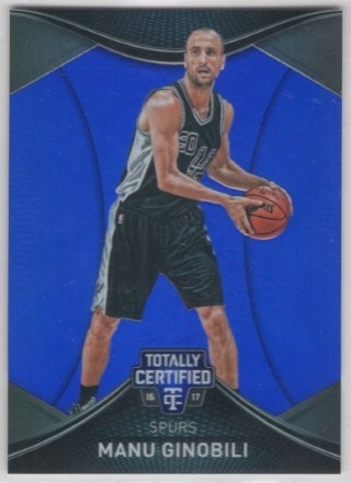 2016-17 Totally Certified - Blue #080 - Manu Ginobili SN99 - San Antonio Spurs