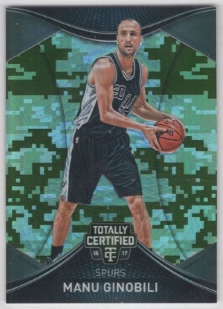 2016-17 Totally Certified - Camo #080 - Manu Ginobili SN25 - San Antonio Spurs