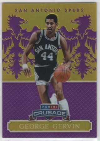 2014-15 Panini Excalibur - Crusade Purple #121 - George Gervin SN75 - San Antonio Spurs