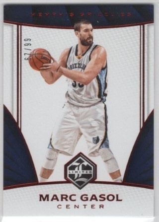 2016-17 Panini Limited - Red Spotlight #084 - Marc Gasol SN99 - Memphis Grizzlies