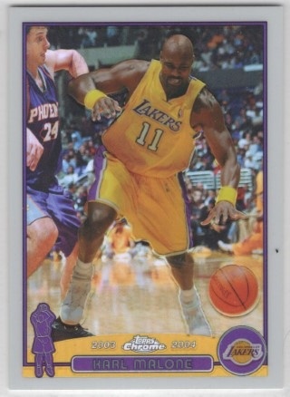 2003-04 Topps Chrome - Refractors #032 - Karl Malone - LA Lakers